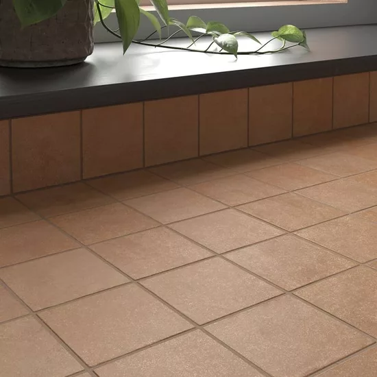 Carrelage Stage Terracotta 10x10 cm - posé en salle de bain 2