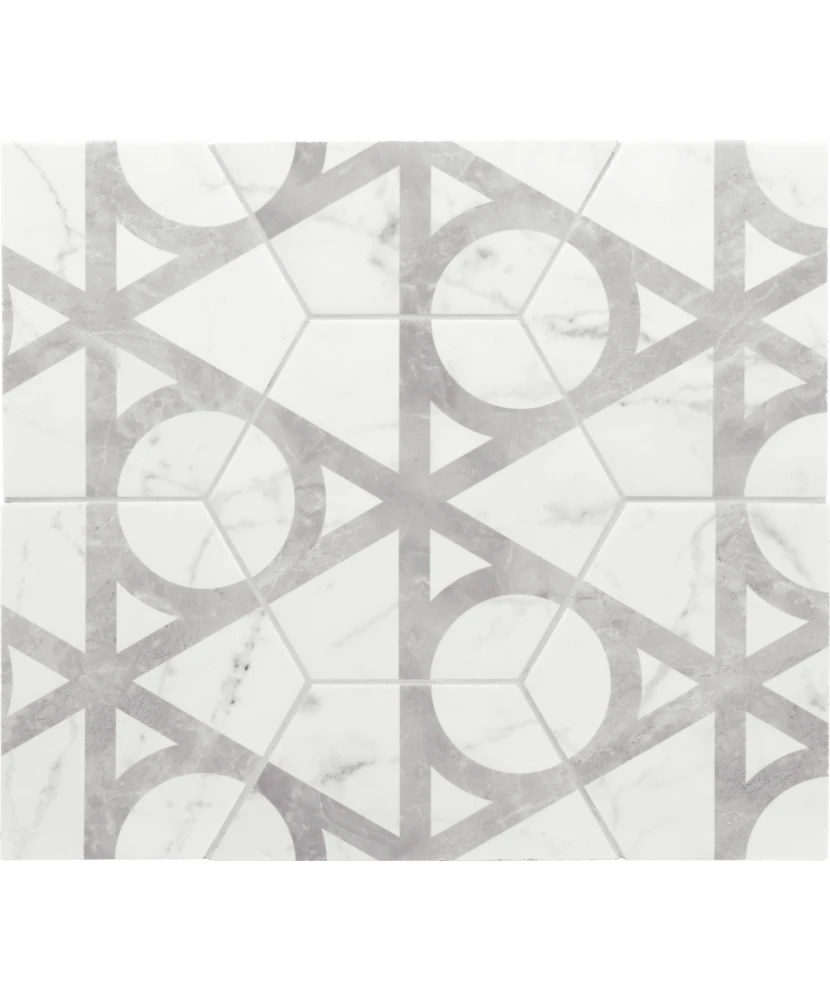 Carrelage Carrara Hexagon Flow 17,5x20 cm - détail du carreau