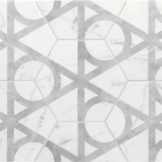 Carrelage Carrara Hexagon Flow 17,5x20 cm - détail du carreau