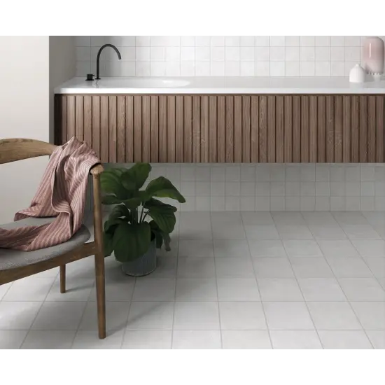 Carrelage Stage White 10x10 cm - posé en salle de bain