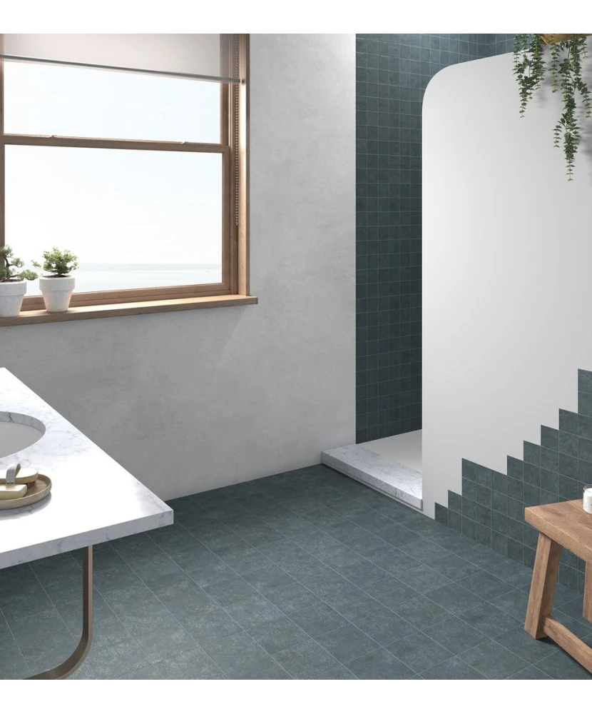 Carrelage Stage Denim 20x20 cm - posé en salle de bain