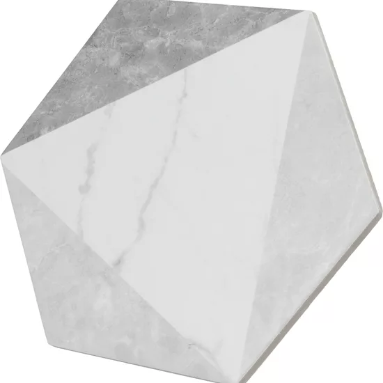Carrelage Carrara Hexagon Peak 17,5x20 cm - vue latérale du carreau