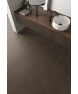 Carrelage Stage Brown 6x30 cm - posé en salle de bain