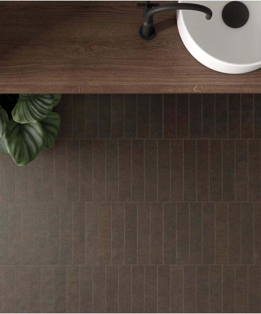 Carrelage Stage Brown 6x30 cm - vue d’ambiance