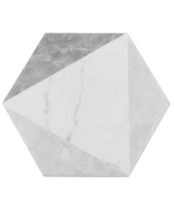 Carrelage Carrara Hexagon Peak 17,5x20 cm - vue de face du carreau