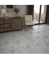 Carrelage Carrara Hexagon Peak 17,5x20 cm - posé en terrasse