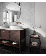 Carrelage Carrara 7,5x15 cm - posé en salle de bain