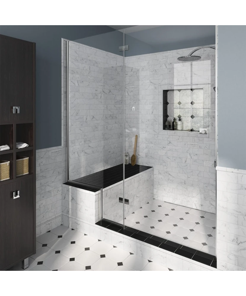 Carrelage Carrara 7,5x15 cm - posé en salle de bain 2