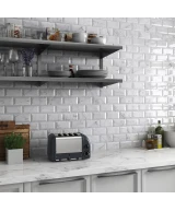 Carrelage Carrara Metro 7,5x15 cm - posé en cuisine
