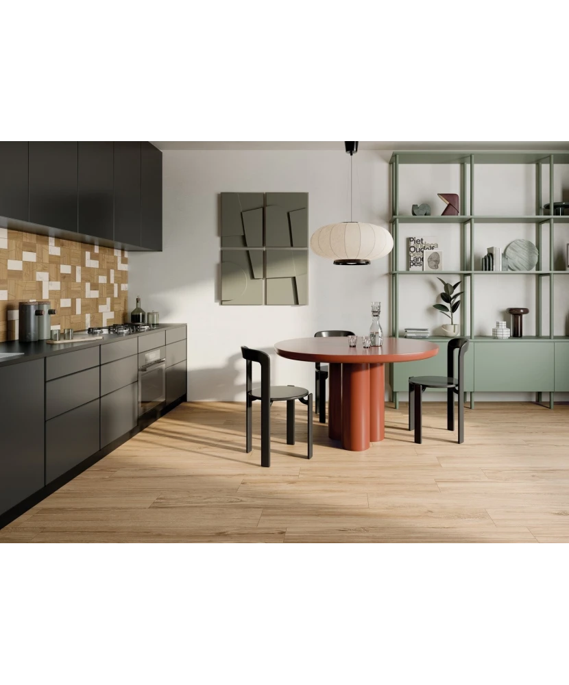 Carrelage 20x120 Honey Wood Olmo Nat Rectifié - vue d’ambiance 2