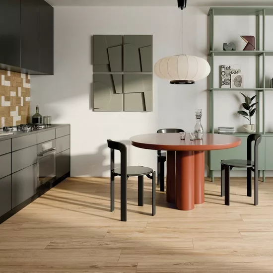 Carrelage 20x120 Honey Wood Olmo Nat Rectifié - vue d’ambiance 2