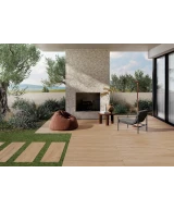 Carrelage 20x120 Honey Wood Olmo Nat Rectifié - posé en extérieur