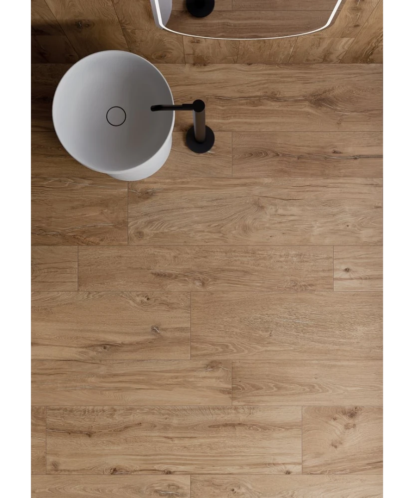 Carrelage 30x120 Honey Wood Bricola Nat Rectifié - vue d’ambiance