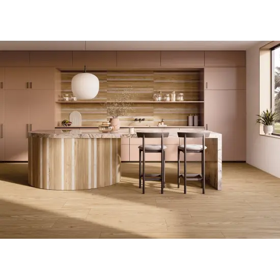 Carrelage 30x120 Honey Wood Larice Nat Rectifié - mise en situation 2