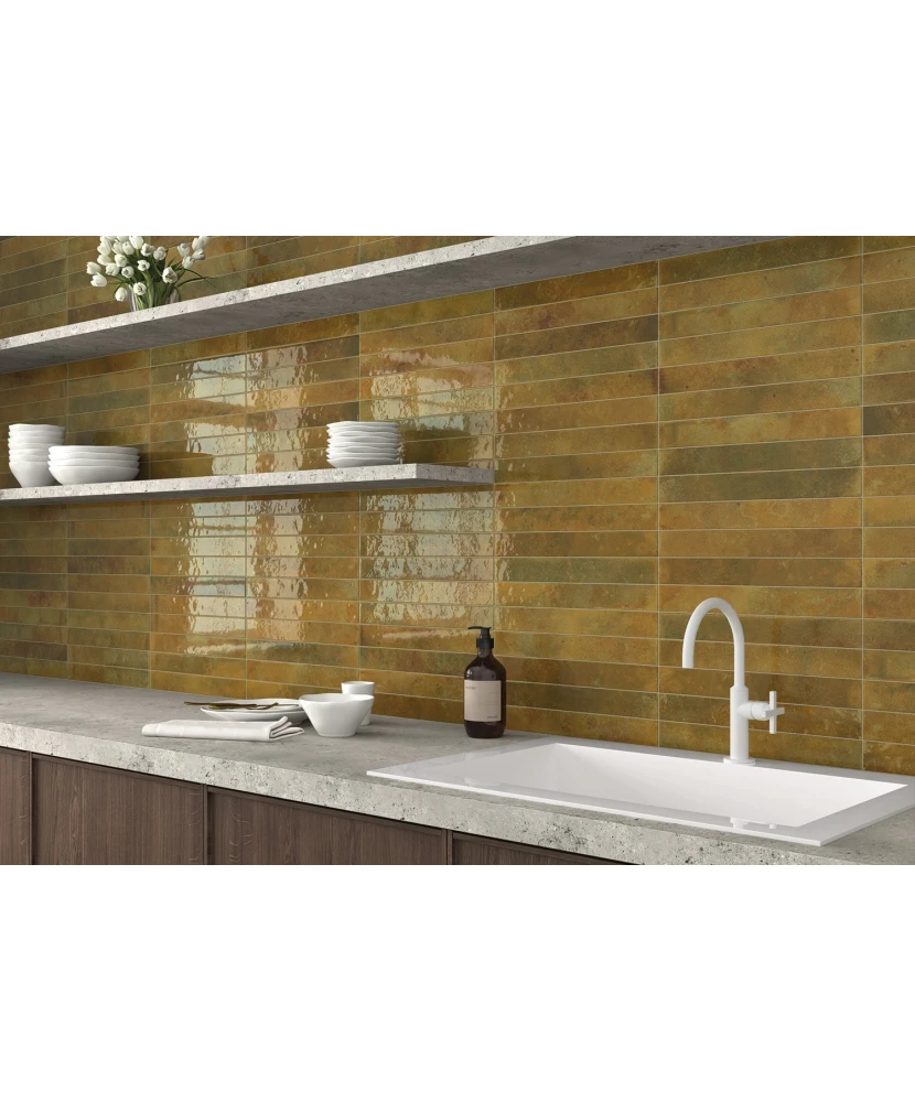 Carrelage Bali Moss 5x40 cm - vue d’ambiance