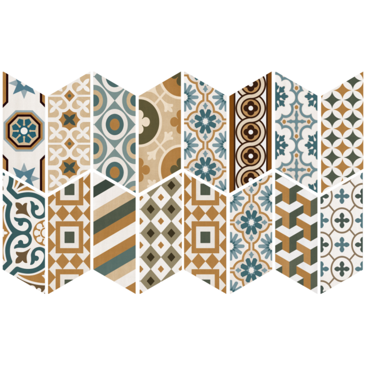 Chevron Patchwork Color Derecho 9x20.5 cm - carrelage NAIS - image 2