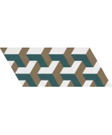 Carrelage Chevron Patchwork Color Droit 9x20,5 cm - détail du carreau 3