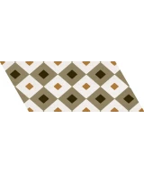 Carrelage Chevron Patchwork Color Droit 9x20,5 cm - détail du carreau 5