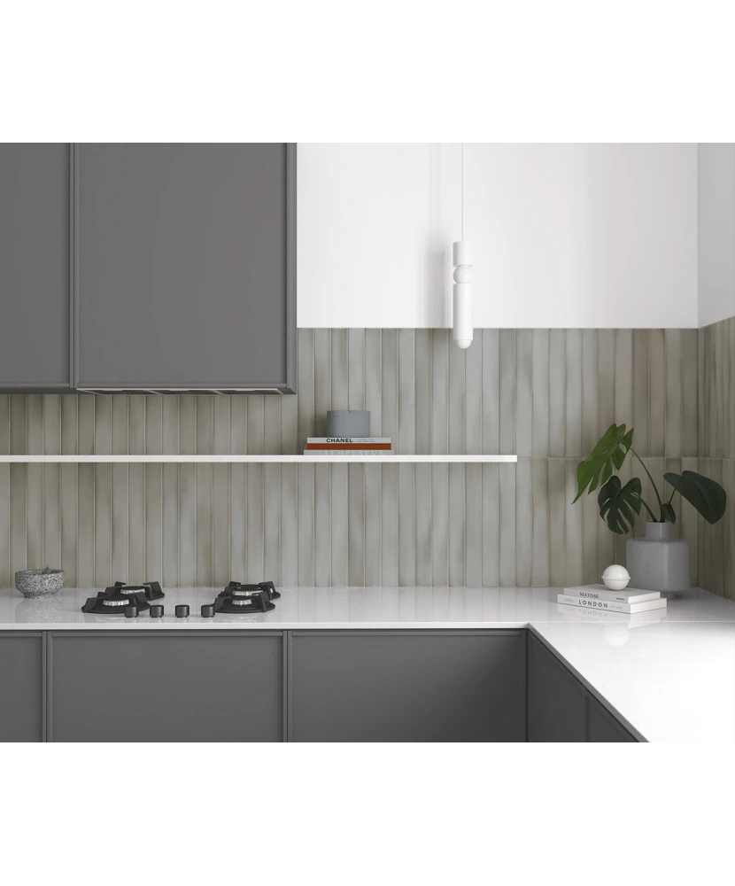Carrelage Massimo Skylon Grey 5x40 cm - vue d’ambiance