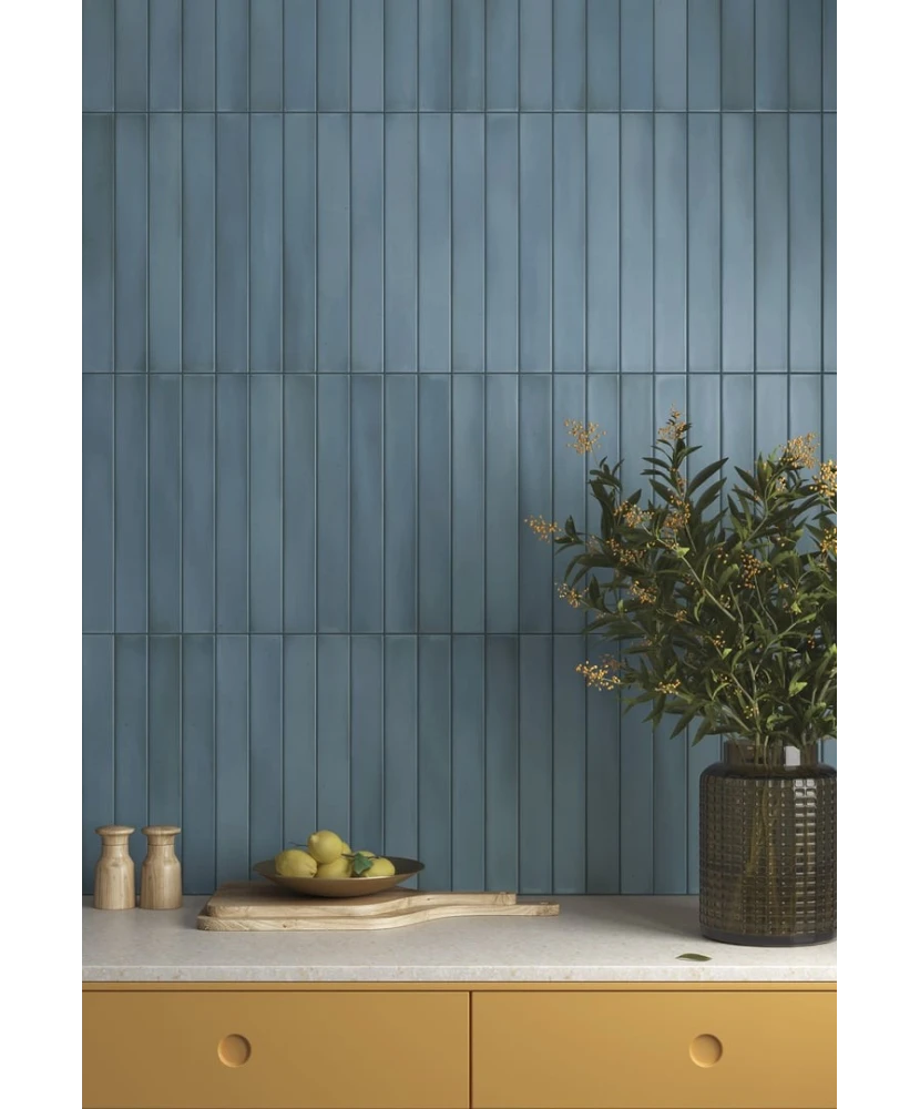 Carrelage Massimo Smoke Blue 5x40 cm - vue d’ambiance 2