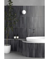 Carrelage Massimo Dark Black 5x40 cm - vue d’ambiance 2