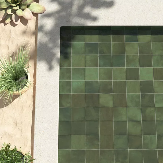Carrelage Spa&Pools Moss Green 15x15 cm - vue d’ambiance 2