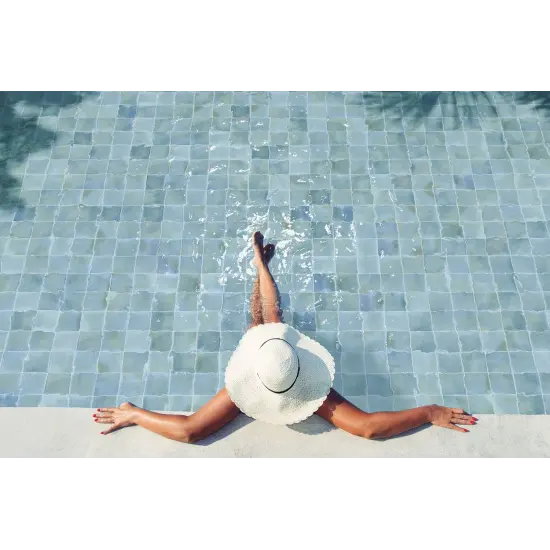 Carrelage piscine en situation