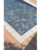 Carrelage Spa&Pools Colonial Blue 15x15 cm - posé dans un espace piscine