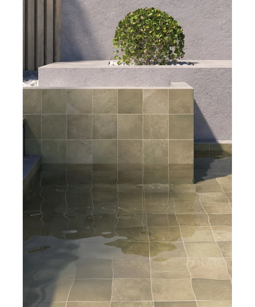 Carrelage Spa&Pools Jungle Mat 15x15 cm - posé dans un espace piscine