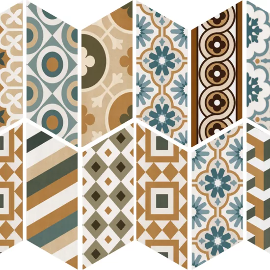 Carrelage Chevron Patchwork Color Gauche 9x20,5 cm - détail du carreau 2