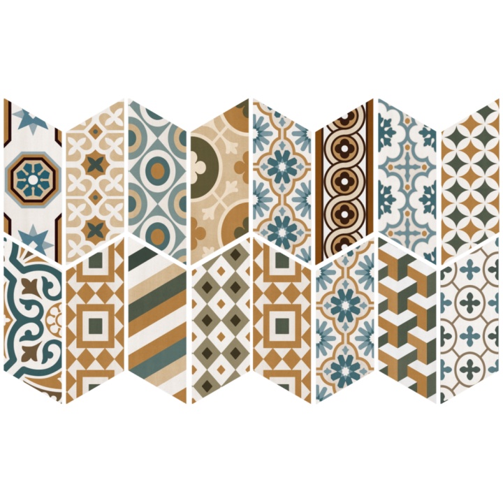 Chevron Patchwork Color Izquierdo 9x20.5 cm - carrelage NAIS - image 2