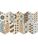 Carrelage Chevron Patchwork Color Gauche 9x20,5 cm - détail du carreau 2
