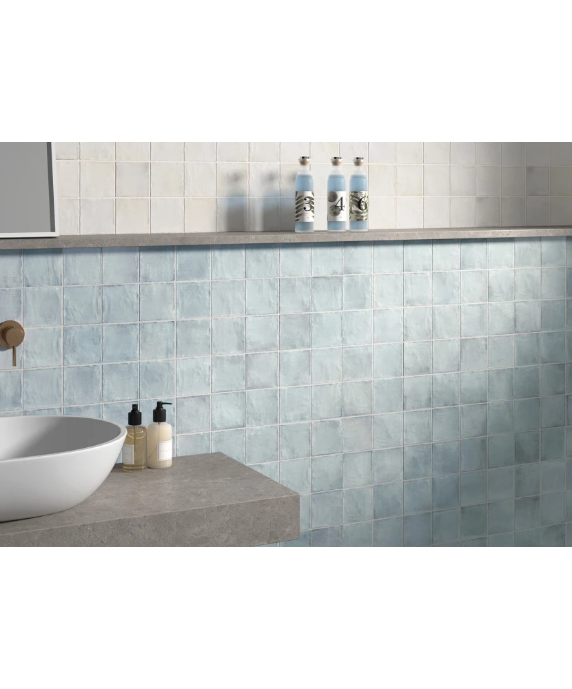 Carrelage Sabbia Storm Blue 10x10 cm - vue d’ambiance