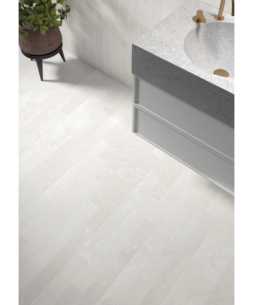 Carrelage Marmoris White 7,5x60 cm - vue d’ambiance