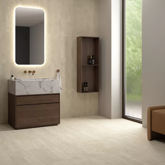 Carrelage Marmoris Taupe 7,5x60 cm - vue d’ambiance 2