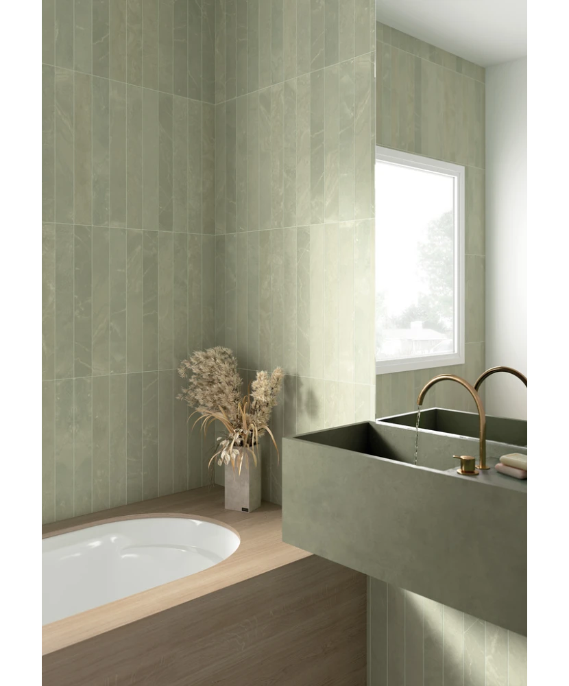 Carrelage Marmoris Matcha 7,5x60 cm - vue d’ambiance