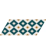 Carrelage Chevron Patchwork Color Gauche 9x20,5 cm - détail du carreau 20