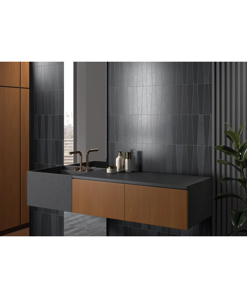 Carrelage Bamboo Antracita 5,6x22,4 cm - vue d’ambiance