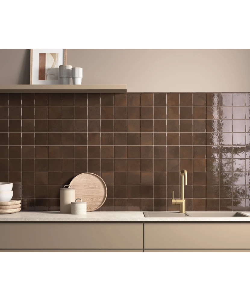 Carrelage Bohemian Coffee Quartz 10x10 cm - vue d’ambiance