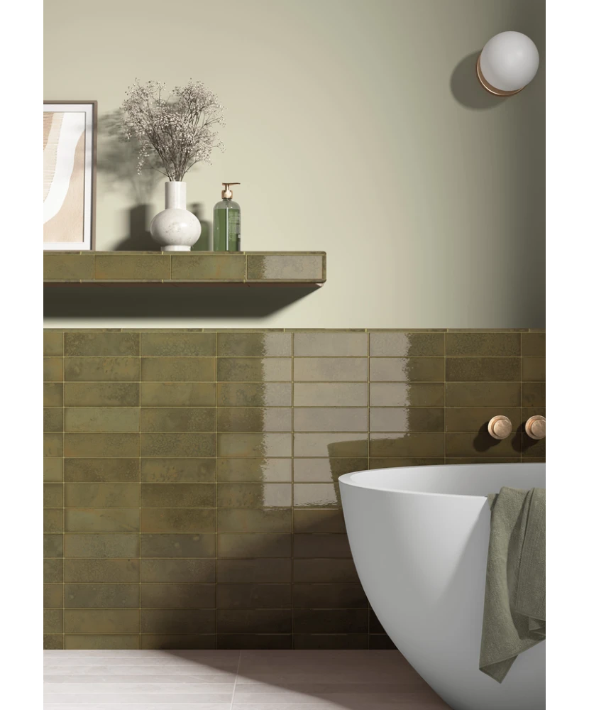 Carrelage Bohemian Bronze Green 6x18,6 cm - vue d’ambiance
