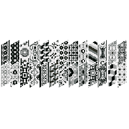 Chevron Patchwork B&W Derecho 9x20.5 cm - carrelage NAIS - image 2