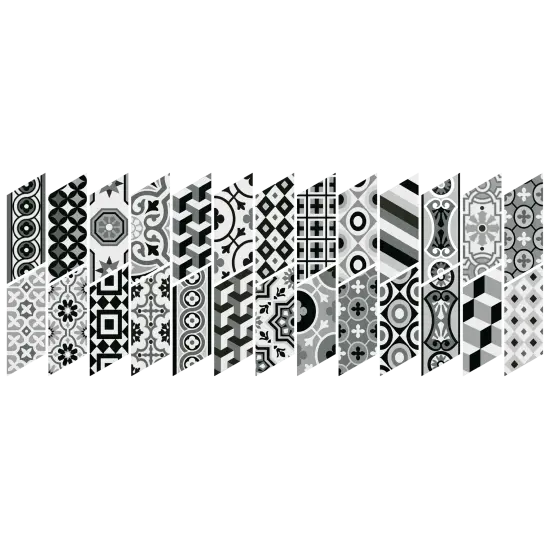 Chevron Patchwork B&W Derecho 9x20.5 cm - carrelage NAIS - image 2