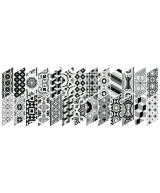 Chevron Patchwork B&W Droit 9x20,5 cm