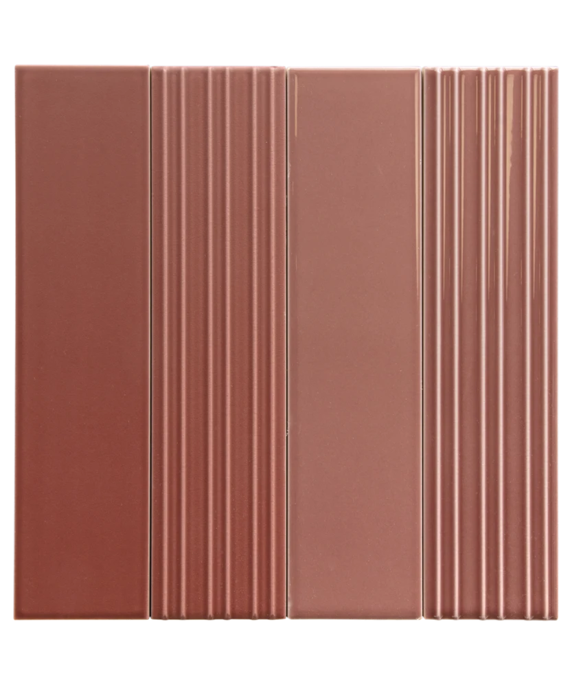 Carrelage Lumina Rivia Roan Rouge 6x24,6 cm - détail du carreau 2