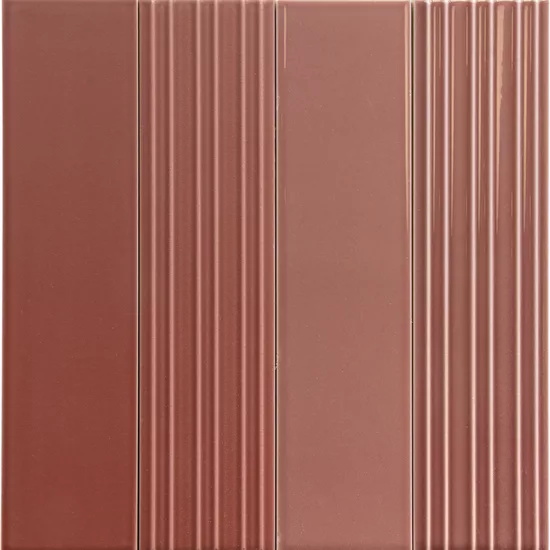 Carrelage Lumina Rivia Roan Rouge 6x24,6 cm - détail du carreau 2