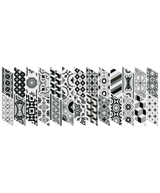 Chevron Patchwork B&W Izquierdo 9x20.5 cm - carrelage NAIS - image 2