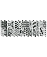 Carrelage Chevron Patchwork B&W Gauche 9x20,5 cm - détail du carreau