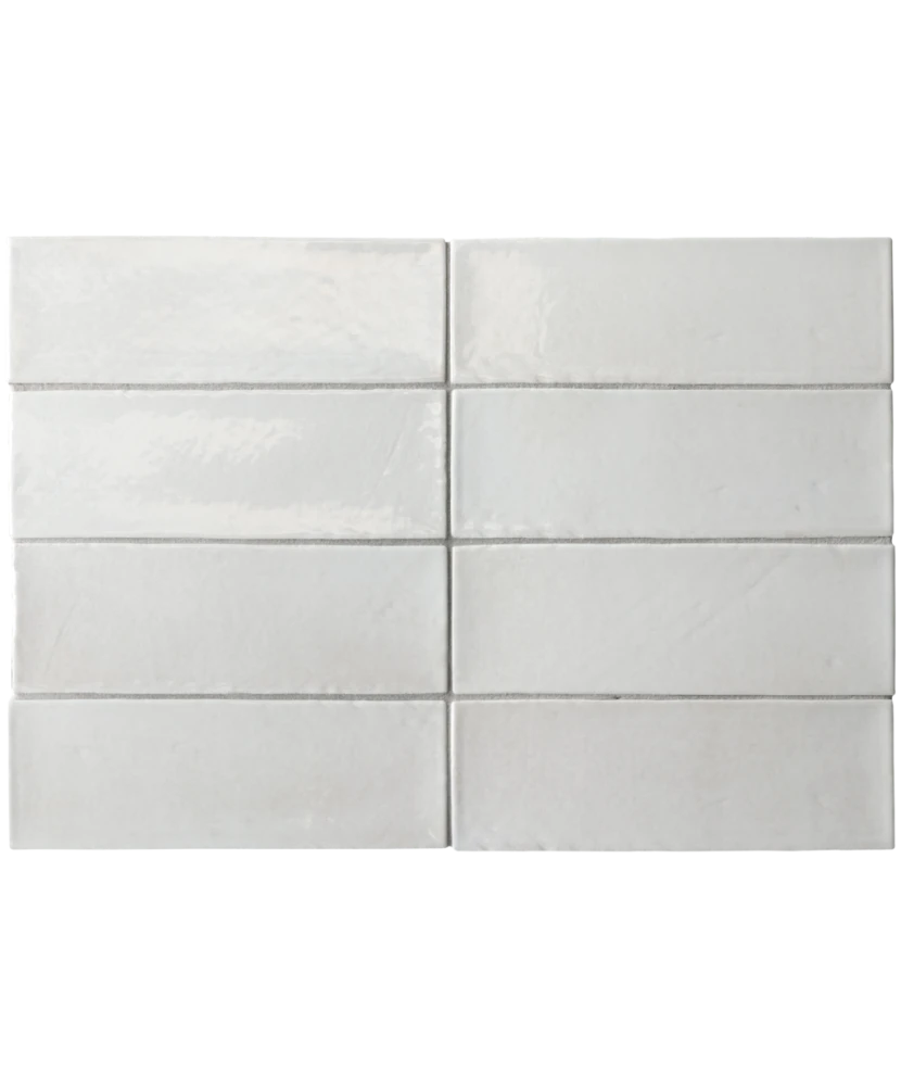 Carrelage Miyako White Gloss 5x15 cm - détail du carreau 2