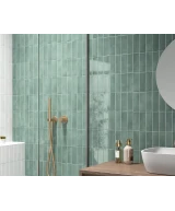 Carrelage Miyako White Gloss 5x15 cm - vue d’ambiance