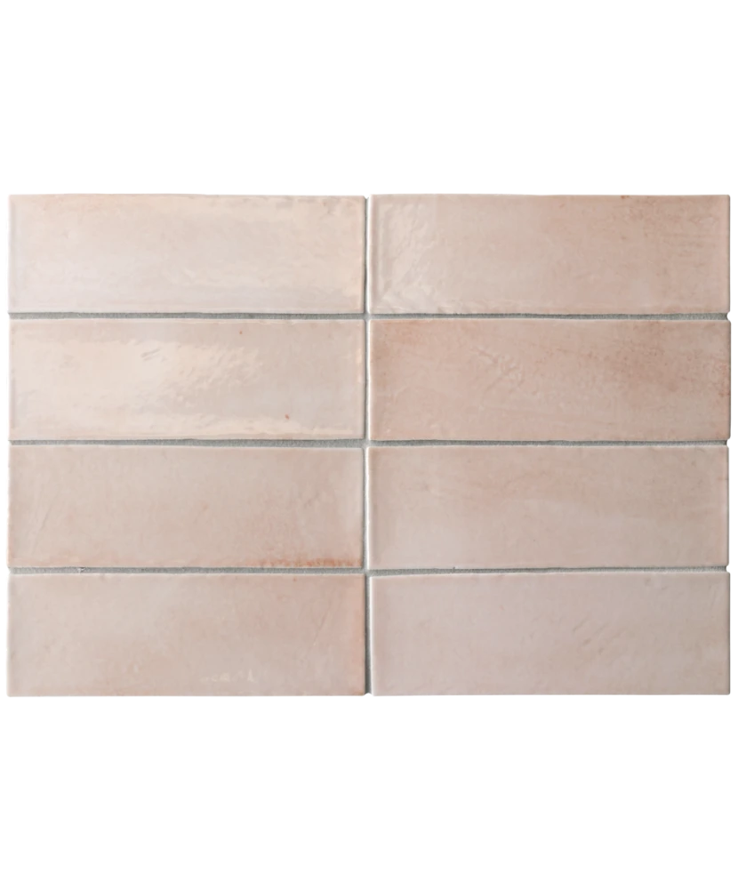 Carrelage Miyako Crystal Pink Gloss 5x15 cm - détail du carreau 2